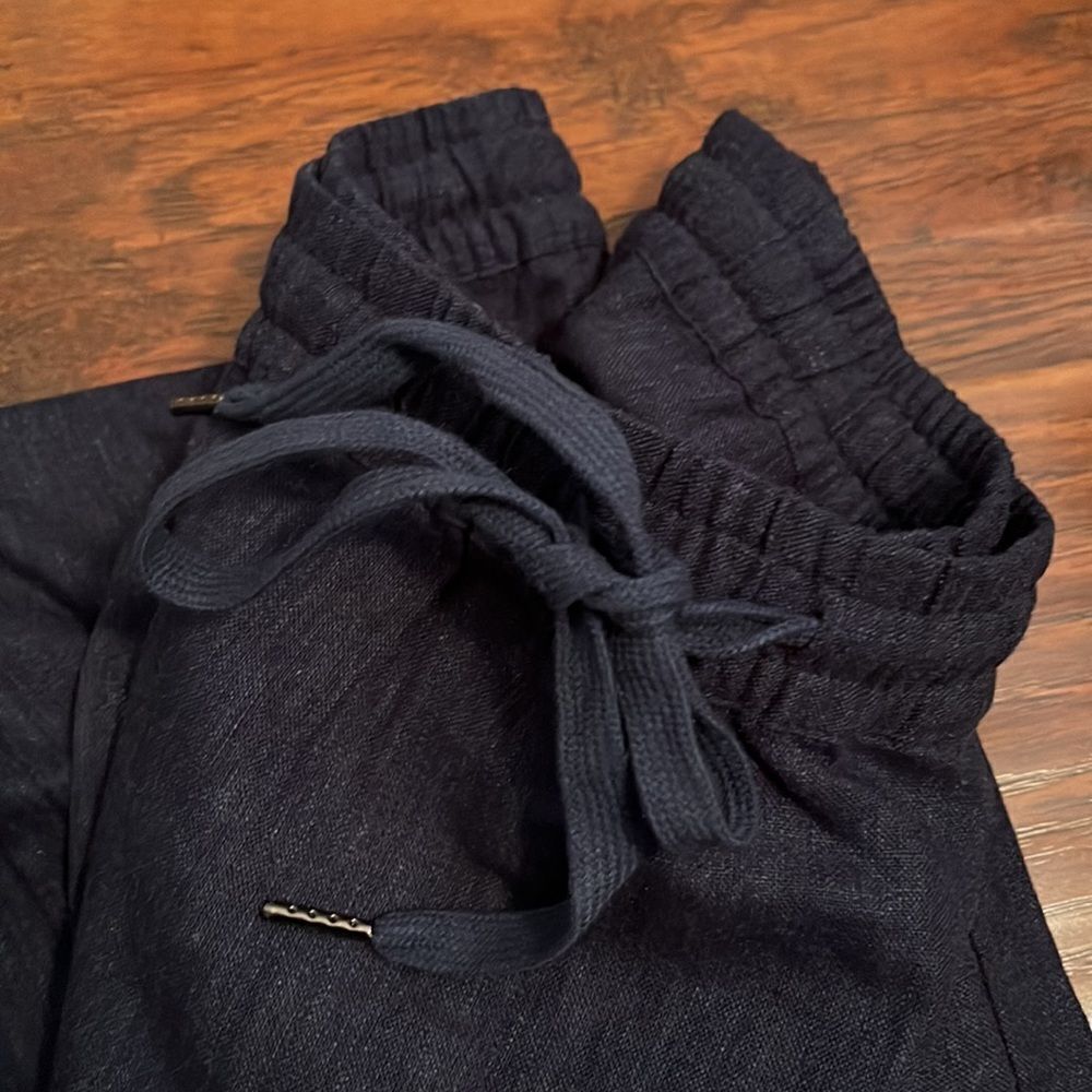 Pendleton Blue Linen Blend Pull-On Drawstring Pan… - image 4